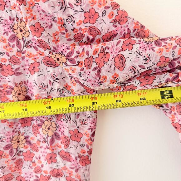 100% Silk Blouse Sheer Beaded Fairy Boho Hippie Romantic Delicate Festival L - Picture 11 of 11